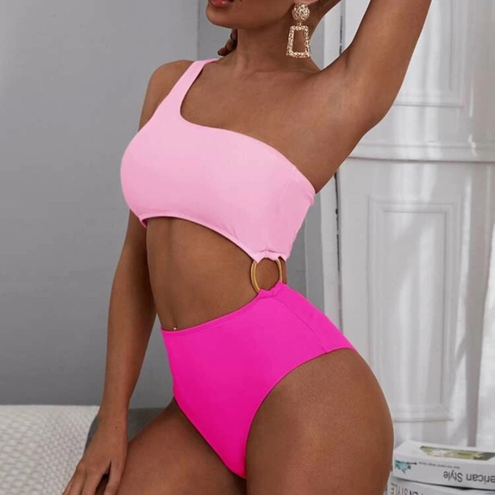 SHEIN Pink One Piece Bathing Suit. Size XL